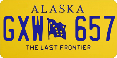 AK license plate GXW657