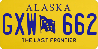 AK license plate GXW662