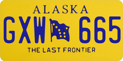 AK license plate GXW665