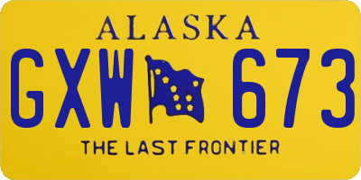 AK license plate GXW673