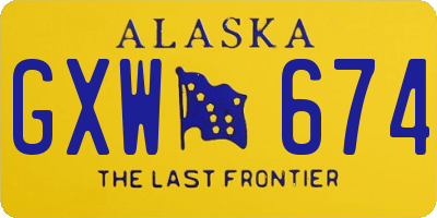 AK license plate GXW674