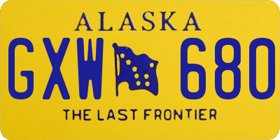 AK license plate GXW680