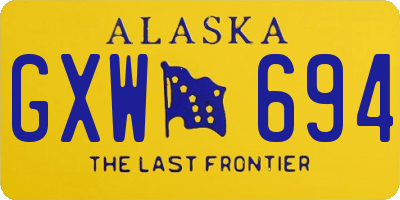 AK license plate GXW694