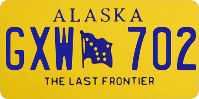 AK license plate GXW702