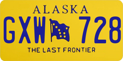 AK license plate GXW728