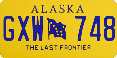 AK license plate GXW748