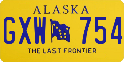 AK license plate GXW754