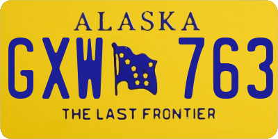 AK license plate GXW763