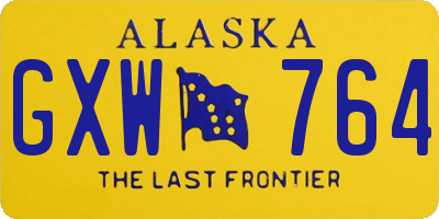 AK license plate GXW764