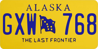 AK license plate GXW768