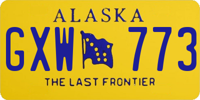 AK license plate GXW773