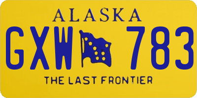 AK license plate GXW783