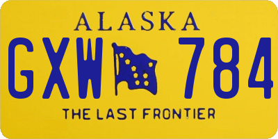 AK license plate GXW784