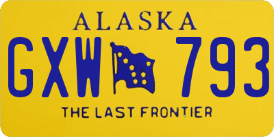 AK license plate GXW793