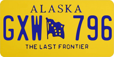 AK license plate GXW796