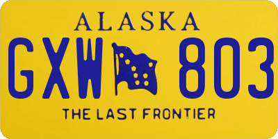 AK license plate GXW803