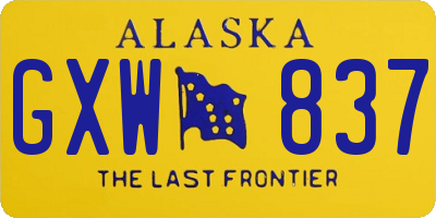 AK license plate GXW837