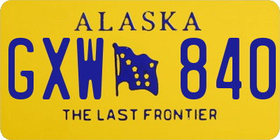 AK license plate GXW840