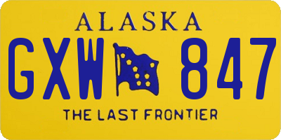 AK license plate GXW847