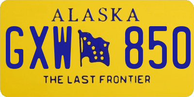 AK license plate GXW850