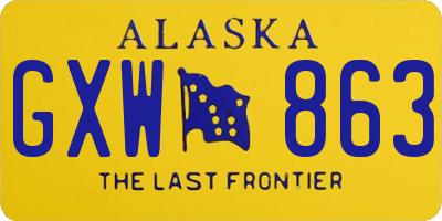 AK license plate GXW863