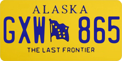 AK license plate GXW865