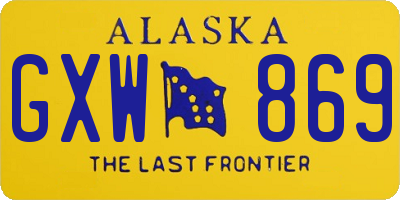 AK license plate GXW869