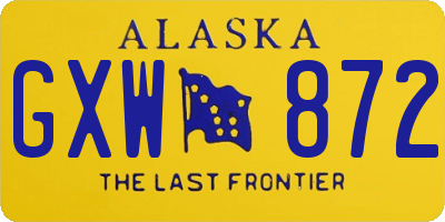 AK license plate GXW872