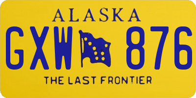 AK license plate GXW876