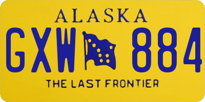 AK license plate GXW884