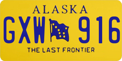 AK license plate GXW916