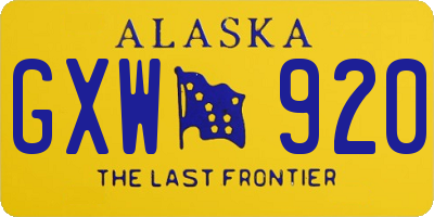 AK license plate GXW920