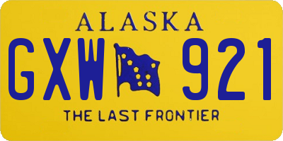 AK license plate GXW921