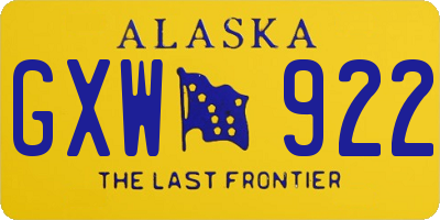 AK license plate GXW922