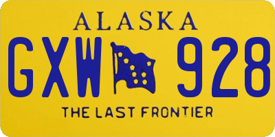 AK license plate GXW928