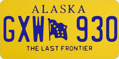 AK license plate GXW930