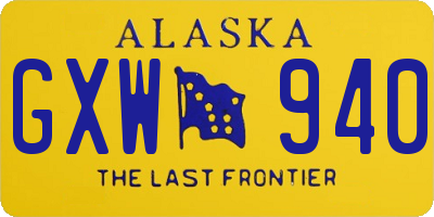 AK license plate GXW940