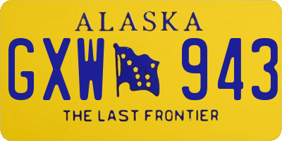 AK license plate GXW943