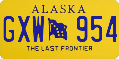 AK license plate GXW954