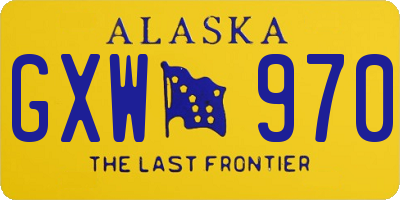 AK license plate GXW970