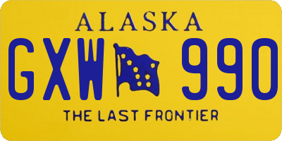 AK license plate GXW990