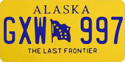 AK license plate GXW997