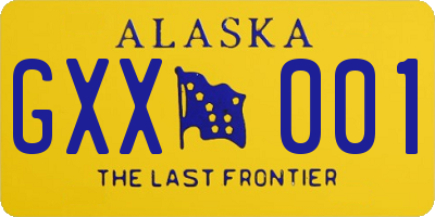 AK license plate GXX001