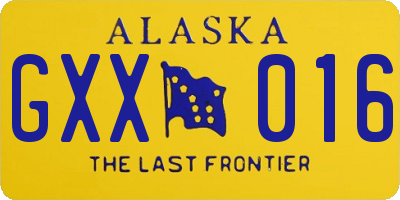 AK license plate GXX016