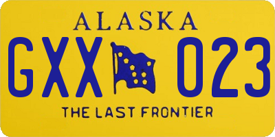 AK license plate GXX023