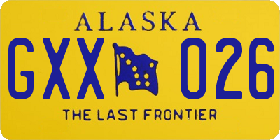 AK license plate GXX026