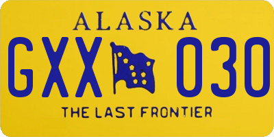 AK license plate GXX030