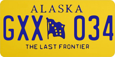 AK license plate GXX034