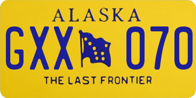 AK license plate GXX070