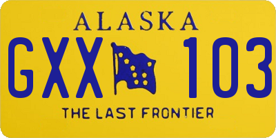 AK license plate GXX103